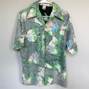Jantzen Reverse Print Vintage Men’s Hawaiian Shirt M Made in USA